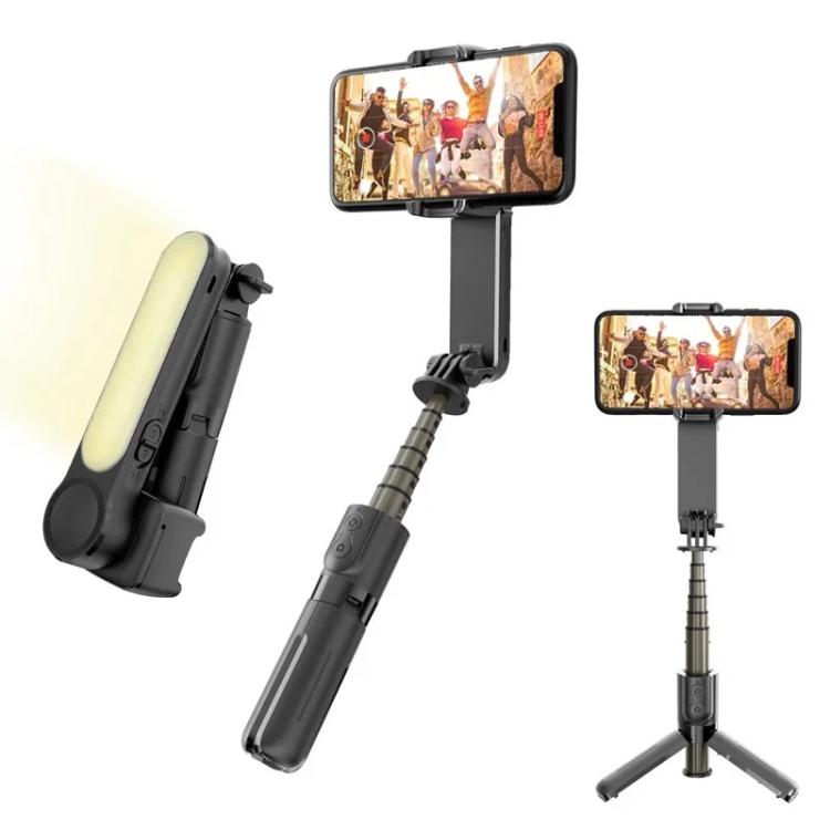 L09 Mini Handheld Folding Anti-shake Stabilizer Bluetooth Beauty Fill Light Selfie Stick(Black) - Selfie Sticks by PMC TechLife | Online Shopping South Africa | PMC TechLife | Buy Now Pay Later Mobicred