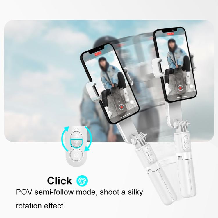 L09 Mini Handheld Folding Anti-shake Stabilizer Bluetooth Beauty Fill Light Selfie Stick(White) - Selfie Sticks by PMC TechLife | Online Shopping South Africa | PMC TechLife | Buy Now Pay Later Mobicred