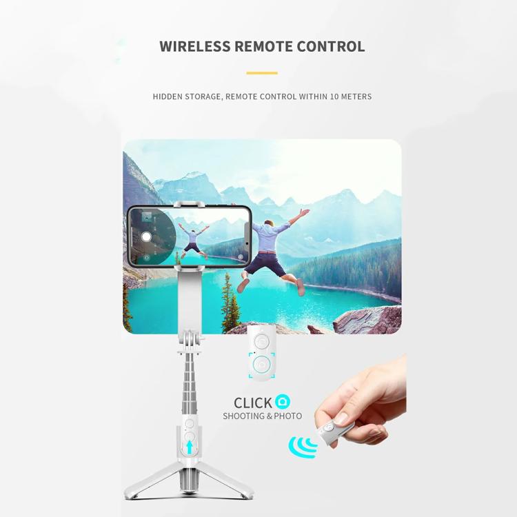 L09 Mini Handheld Folding Anti-shake Stabilizer Bluetooth Beauty Fill Light Selfie Stick(White) - Selfie Sticks by PMC TechLife | Online Shopping South Africa | PMC TechLife | Buy Now Pay Later Mobicred