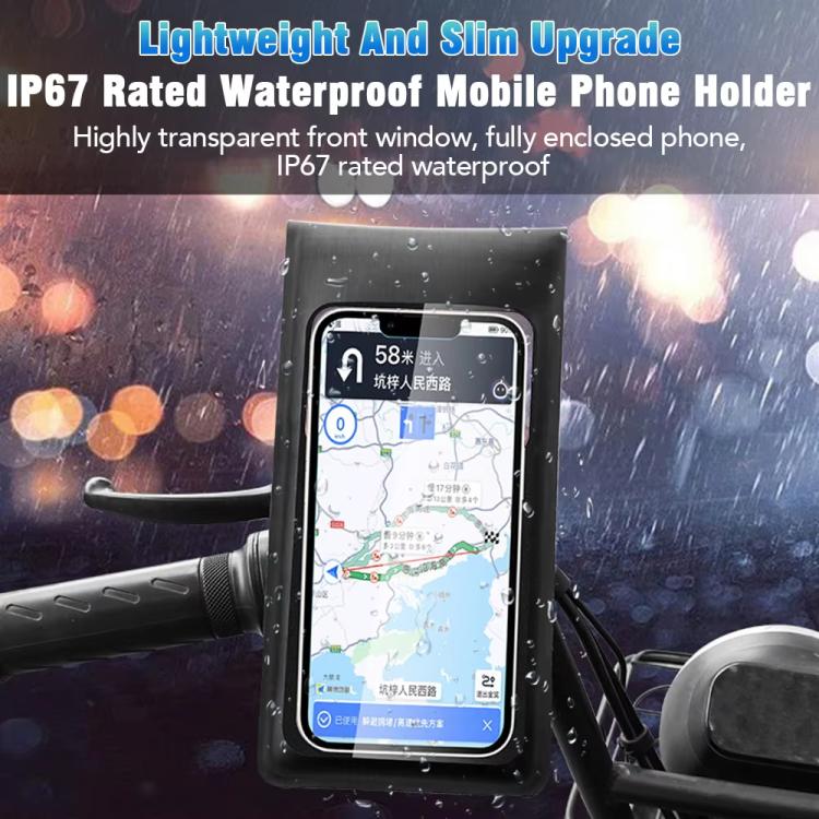 Bicycle Waterproof Phone Bag Mount Stand 360 Degree Rotation Motorcycle Bike Cellphone Holder, Spec: Rearview Mirror Model - free shipping - PMc TechLife - Order now!