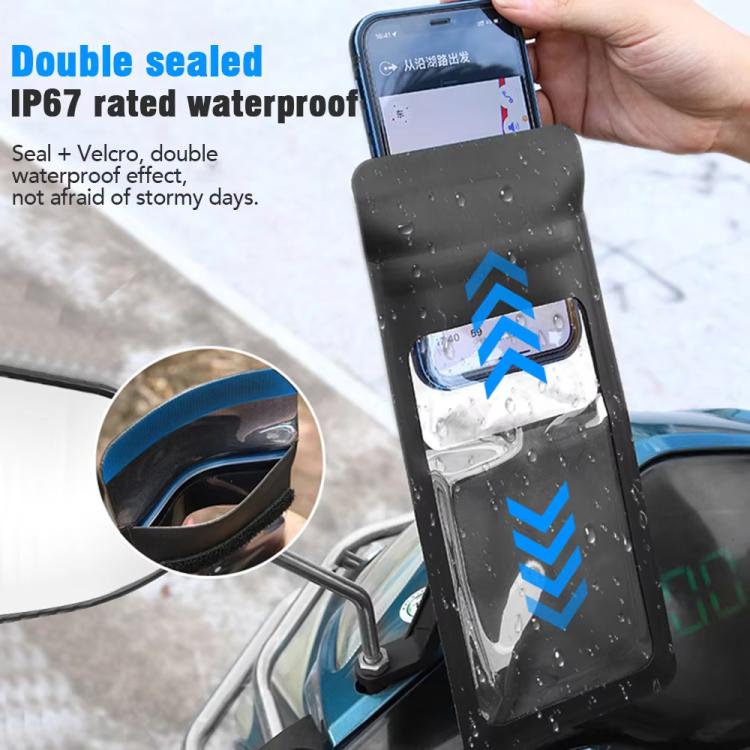Bicycle Waterproof Phone Bag Mount Stand 360 Degree Rotation Motorcycle Bike Cellphone Holder, Spec: Rearview Mirror Model - free shipping - PMc TechLife - Order now!