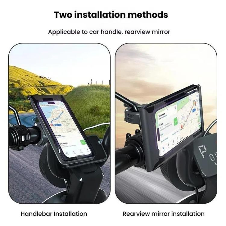 Bicycle Holder Waterproof Pouch Bag Bike Motorcycle Handlebar Mirror Phone Stand Mount, Size: L - Holders by PMC TechLife | Online Shopping South Africa | PMC TechLife | Buy Now Pay Later Mobicred
