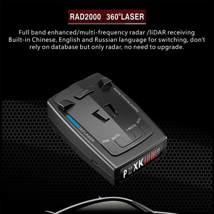 RAD2000 Car Lidar Speed Detector Car Electronic Dog, Support English/Russian - Radar Detectors by PMc TechLife | Online Shopping South Africa | PMc TechLife | Buy Now Pay Later Mobicred