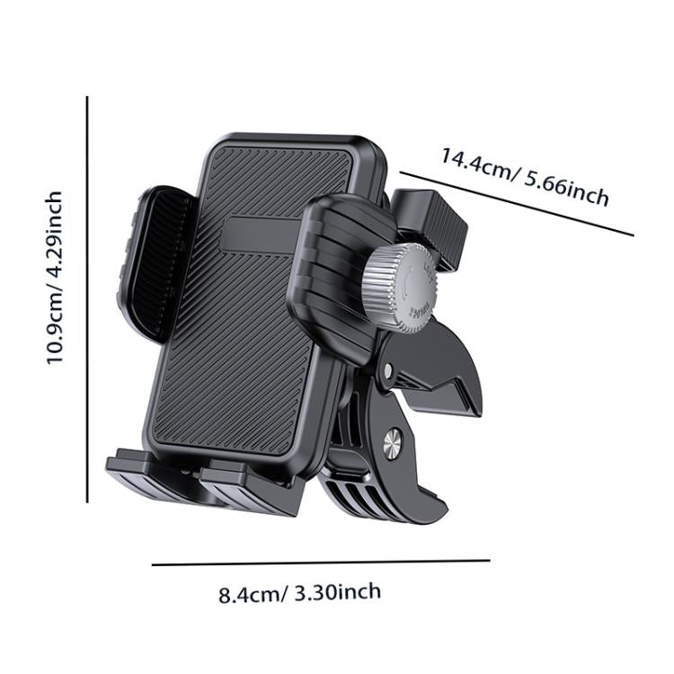 Bicycle Motorcycle Shock Absorption Mobile Phone Holder Gravity Navigation Mount(Black) - Holders by PMc TechLife | Online Shopping South Africa | PMc TechLife | Buy Now Pay Later Mobicred