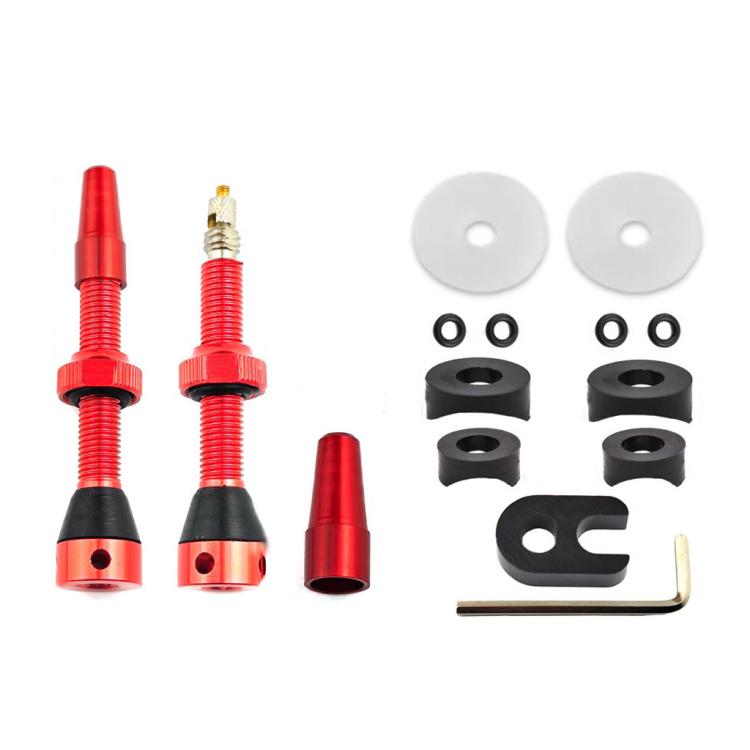 Mountain Road Bike Tubeless French Vacuum Valve, Color: 44mm Red A - free shipping - PMC TechLife - Order now!