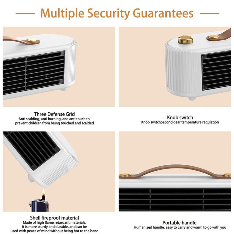 FS007 800W Home Desktop Heater Large Area PTC Heating Device, Spec: US Plug(White) - Electric Heaters by PMC TechLife | Online Shopping South Africa | PMC TechLife | Buy Now Pay Later Mobicred