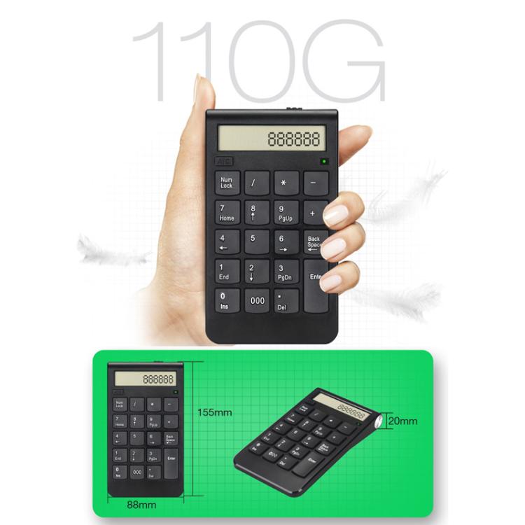 2.4G Dual-Mode Display Digital Keypad Cashier Office Computer Rechargeable Wireless Keyboard - Mini Keyboard by PMC TechLife | Online Shopping South Africa | PMC TechLife | Buy Now Pay Later Mobicred