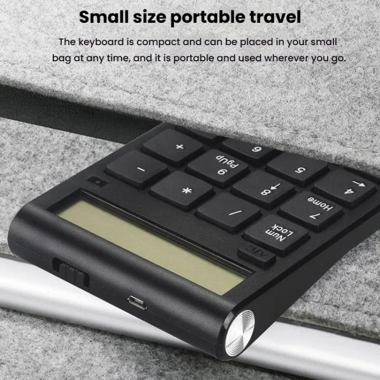2.4G Dual-Mode Display Digital Keypad Cashier Office Computer Rechargeable Wireless Keyboard - Mini Keyboard by PMC TechLife | Online Shopping South Africa | PMC TechLife | Buy Now Pay Later Mobicred