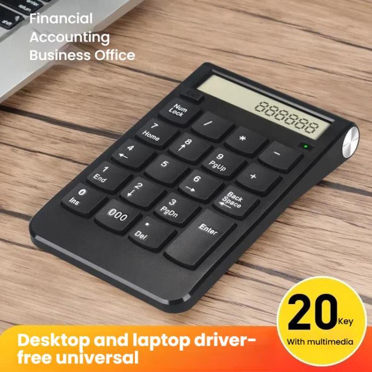 2.4G Dual-Mode Display Digital Keypad Cashier Office Computer Rechargeable Wireless Keyboard - Mini Keyboard by PMC TechLife | Online Shopping South Africa | PMC TechLife | Buy Now Pay Later Mobicred