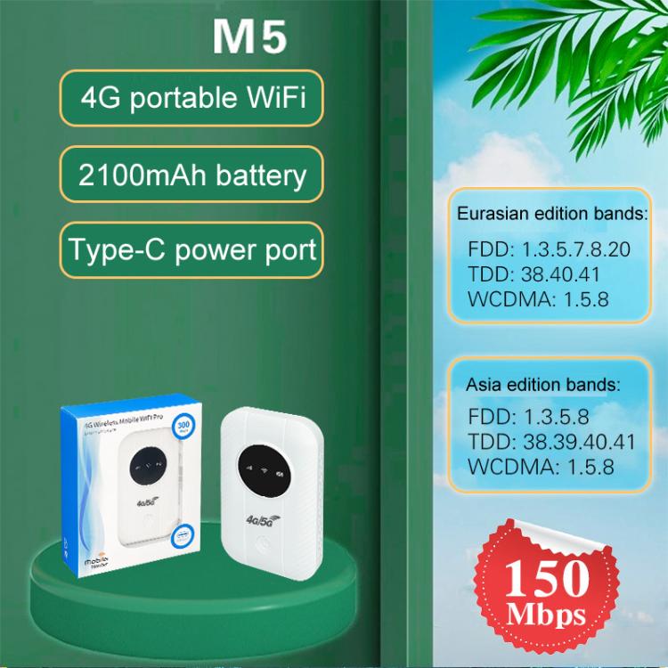 M5 4G / 5G Mobile Pocket WiFi Car Portable SIM Card Router(Asian Edition) - 4G Mobile Wifi by PMC TechLife | Online Shopping South Africa | PMC TechLife | Buy Now Pay Later Mobicred