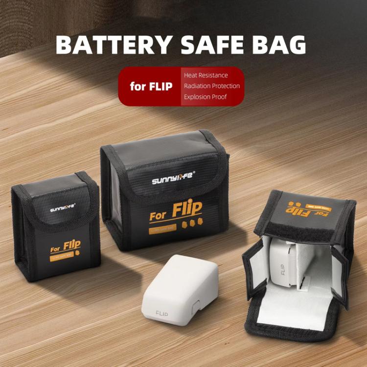 For DJI Flip Sunnylife Battery Explosion Proof Bag Li-ion Safety Storage Bag Flame Retardant Protective Bag Large (For 2 Batteries) - free shipping - PMC TechLife - Order now!