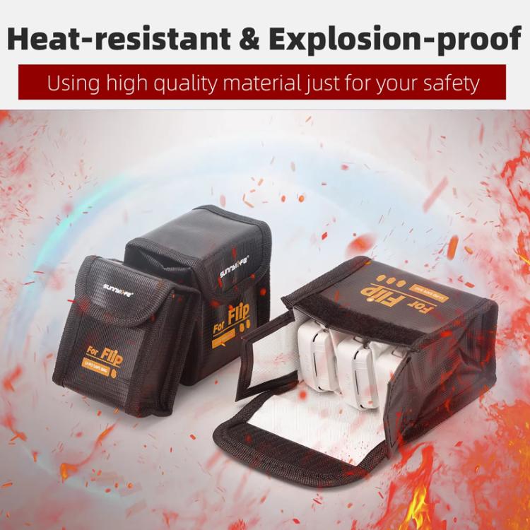 For DJI Flip Sunnylife Battery Explosion Proof Bag Li-ion Safety Storage Bag Flame Retardant Protective Bag Medium (For 2 Batteries) - free shipping - PMC TechLife - Order now!