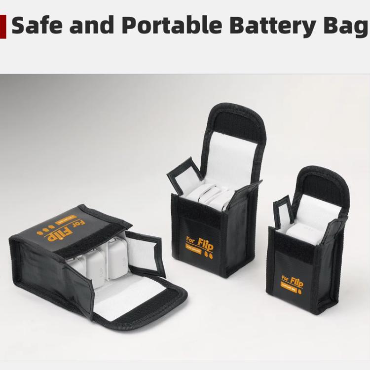 For DJI Flip Sunnylife Battery Explosion Proof Bag Li-ion Safety Storage Bag Flame Retardant Protective Bag Medium (For 2 Batteries) - free shipping - PMC TechLife - Order now!
