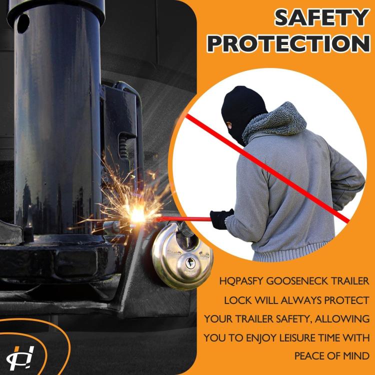 Coupler Gooseneck Hitch Trailer Lock For Heavy Trailer Transporter RV, Color: Silver + Combination Lock - Towing Bars by PMc TechLife | Online Shopping South Africa | PMc TechLife | Buy Now Pay Later Mobicred