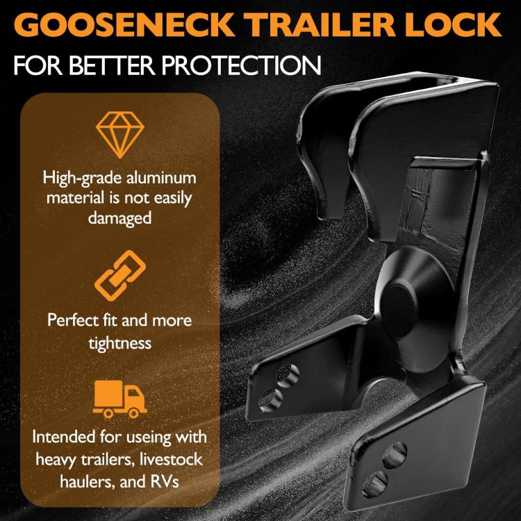 Coupler Gooseneck Hitch Trailer Lock For Heavy Trailer Transporter RV, Color: Black + Key Lock - Towing Bars by PMc TechLife | Online Shopping South Africa | PMc TechLife | Buy Now Pay Later Mobicred