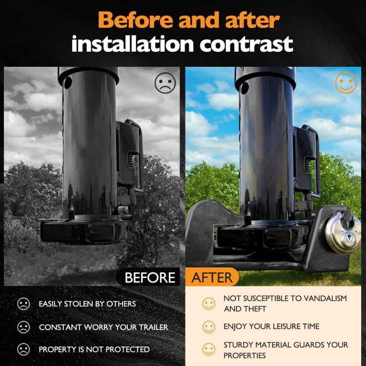 Coupler Gooseneck Hitch Trailer Lock For Heavy Trailer Transporter RV, Color: Black + Combination Lock - Towing Bars by PMc TechLife | Online Shopping South Africa | PMc TechLife | Buy Now Pay Later Mobicred