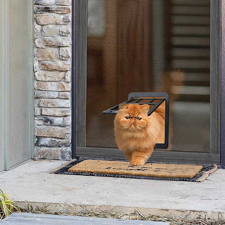25 x 31.5cm Pet Screen Door Cats And Dogs Free Entry and Exit Lattice Door(Black) - Pet Screen Doors by PMC TechLife | Online Shopping South Africa | PMC TechLife | Buy Now Pay Later Mobicred