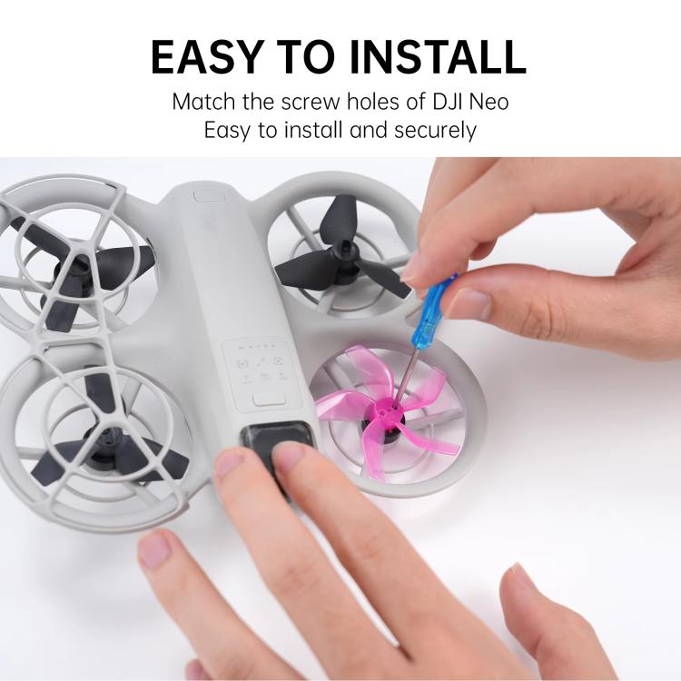 1pair For DJI Neo RCSTQ Drone 5 Blade Paddle Quick Release Replacement Blade(Pink) - DIY Propeller by RCSTQ | Online Shopping South Africa | PMc TechLife | Buy Now Pay Later Mobicred