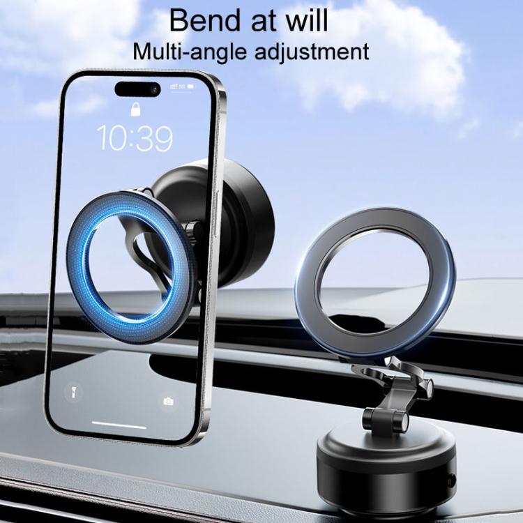 D23-2 Vehicle Vacuum Adsorption Mobile Phone Holder Folding Magnetic Dashboard Navigation Holder(Silver) - Universal Car Holders by PMc TechLife | Online Shopping South Africa | PMc TechLife | Buy Now Pay Later Mobicred