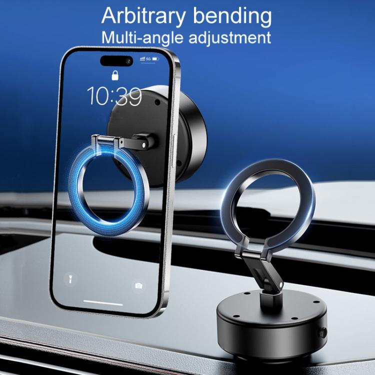 M17 Electrical Suction Cup Mobile Phone Car Holder Folding Rotating Magnetic Suction Navigation Stand(Silver) - Universal Car Holders by PMc TechLife | Online Shopping South Africa | PMc TechLife | Buy Now Pay Later Mobicred