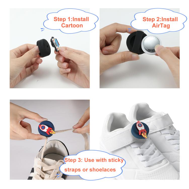 5pcs /Pack For Airtag Children Shoelace Fixed Locator Silicone Protective Cover(Astronauts) - Other by PMc TechLife | Online Shopping South Africa | PMc TechLife | Buy Now Pay Later Mobicred