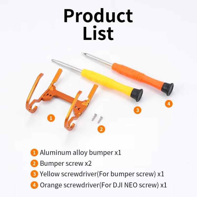 For DJI Neo RCSTQ Aluminum Alloy Crash Bar Convenient Quick Release Protective Stand(Orange) - free shipping - PMC TechLife - Order now!
