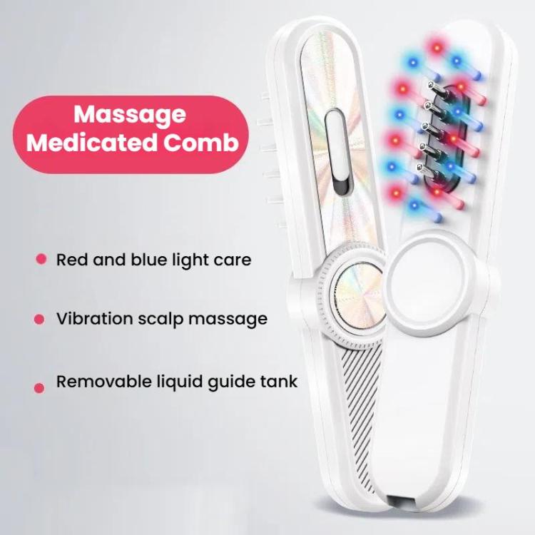 Hair Oil Applicator Roller Ball Red / Blue Light Electric Massage Comb Hair Regrowth Conductive Comb(Pink) - free shipping - PMC TechLife - Order now!