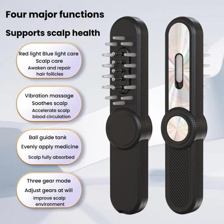Hair Oil Applicator Roller Ball Red / Blue Light Electric Massage Comb Hair Regrowth Conductive Comb(Pink) - free shipping - PMC TechLife - Order now!