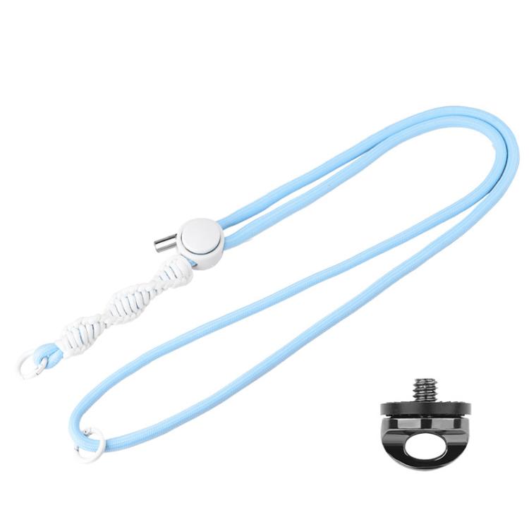 BRDRC Sport Camera Lanyard With 1/4 Inch Screw Anti-Lost Crossbody Lanyard(Light Blue Rope White Knot) - Camera Strap by BRDRC | Online Shopping South Africa | PMc TechLife | Buy Now Pay Later Mobicred