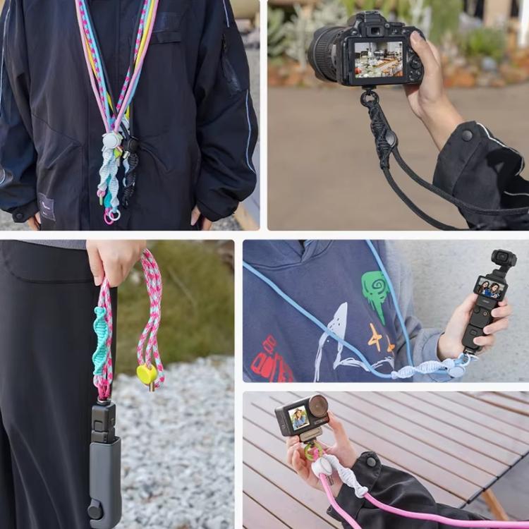 BRDRC Sport Camera Lanyard With 1/4 Inch Screw Anti-Lost Crossbody Lanyard(Black Rope Gray Knot) - Camera Strap by BRDRC | Online Shopping South Africa | PMc TechLife | Buy Now Pay Later Mobicred