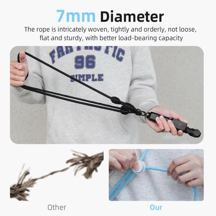 BRDRC Sport Camera Lanyard With 1/4 Inch Screw Anti-Lost Crossbody Lanyard(Light Blue Rope White Knot) - Camera Strap by BRDRC | Online Shopping South Africa | PMc TechLife | Buy Now Pay Later Mobicred