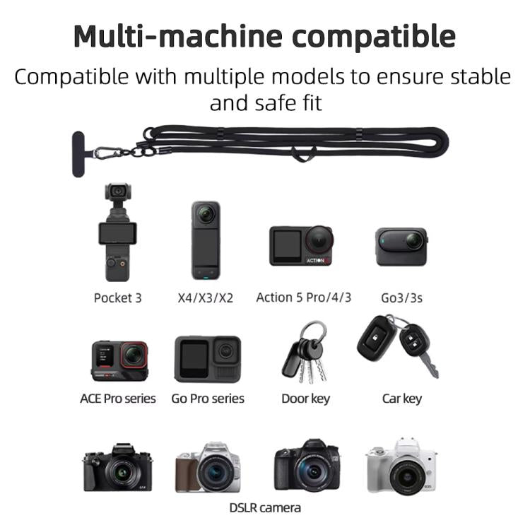 BRDRC Sport Camera Lanyard With 1/4 inch Screw Anti-Lost Crossbody Rope Accessory(Black) - Camera Strap by BRDRC | Online Shopping South Africa | PMc TechLife | Buy Now Pay Later Mobicred