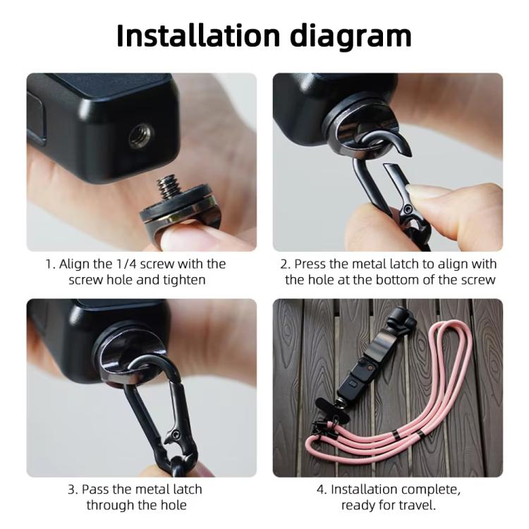 BRDRC Sport Camera Lanyard With 1/4 inch Screw Anti-Lost Crossbody Rope Accessory(Black) - Camera Strap by BRDRC | Online Shopping South Africa | PMc TechLife | Buy Now Pay Later Mobicred