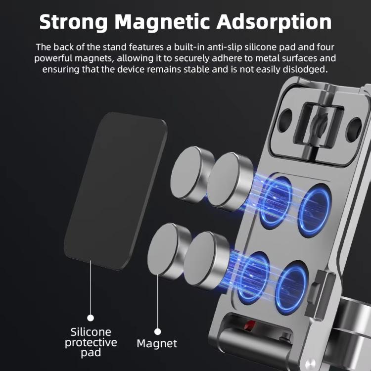 For DJI OSMO Pocket 3 BRDRC PO3005 Multi-functional Magnetic Base Expansion Back Clip Holder Adapter Bezel Accessory(Tarnish) - free shipping - PMC TechLife - Order now!