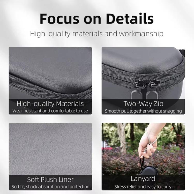 For DJI OSMO Pocket 3 BRDRC Storage Bag Standalone Handy Case Protective Pouch(PU Gray) - free shipping - PMC TechLife - Order now!