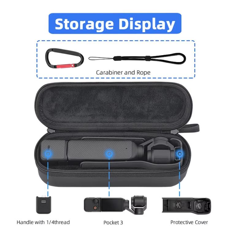 For DJI OSMO Pocket 3 BRDRC Storage Bag Standalone Handy Case Protective Pouch(PU Gray) - free shipping - PMC TechLife - Order now!