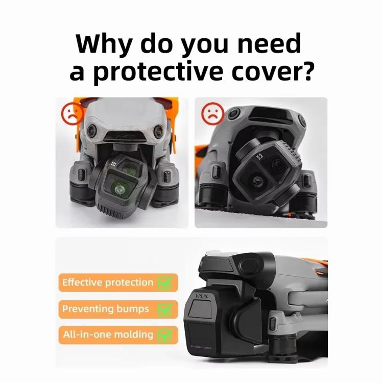 For DJI Air 3S BRDRC Lens Protective Cover Dustproof Anti-Knock Fixed Clip Gimbal Protector(Frosted Black) - free shipping - PMC TechLife - Order now!