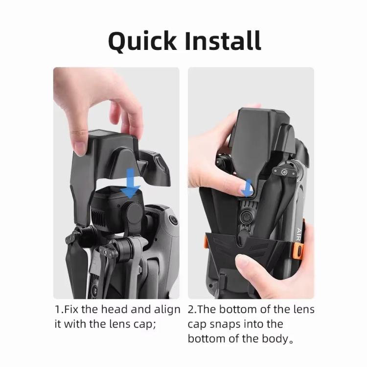 For DJI Air 3S BRDRC Lens Protective Cover Dustproof Anti-Knock Fixed Clip Gimbal Protector(Frosted Black) - free shipping - PMC TechLife - Order now!