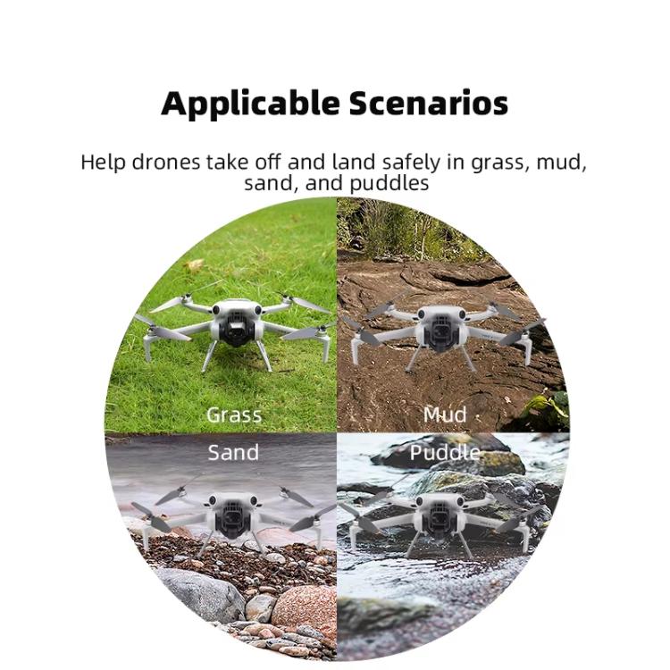 For DJI Mini 4 Pro BRDRC Booster Landing Gear Folding Strap Kickstand(Gray) - free shipping - PMc TechLife - Order now!