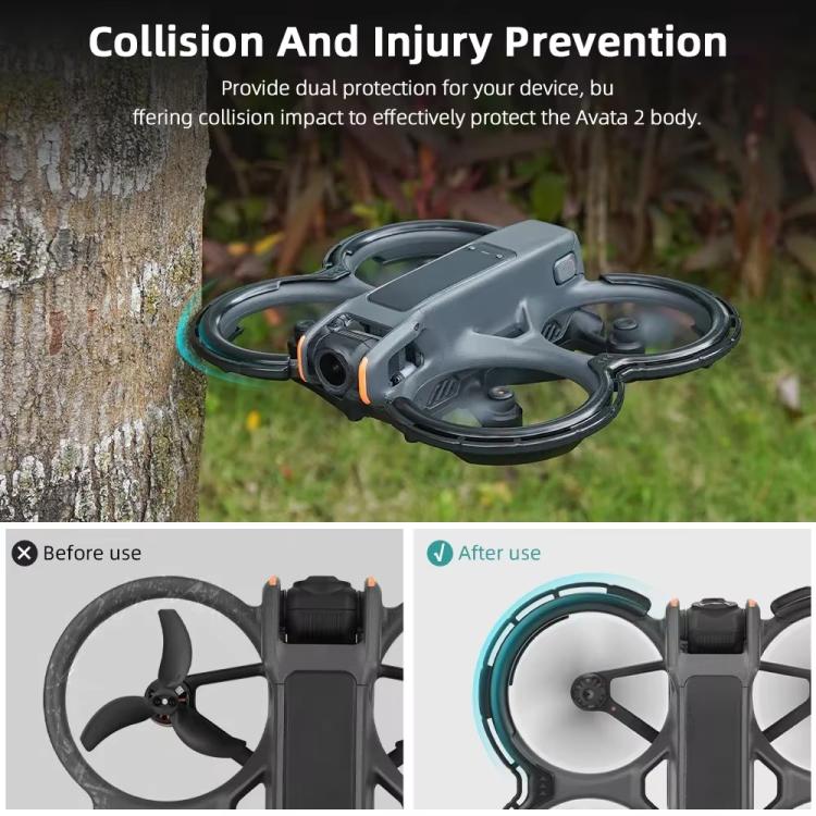 For DJI Avata 2 BRDRC Integrated Paddle Protector One-piece Bumper Ring(Green) - free shipping - PMC TechLife - Order now!