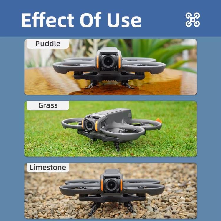 For DJI Avata 2 BRDRC Folding Height Enhanced Landing Gear Gimbal Protective Kickstand(Black Orange) - free shipping - PMC TechLife - Order now!