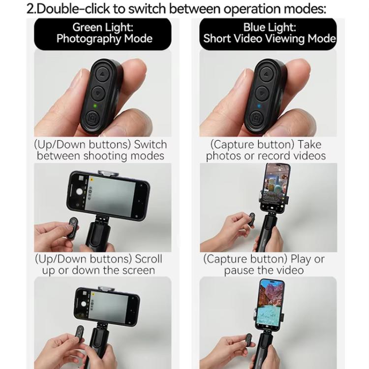 TELESIN P1-HSS-01 Clip Version 3 In 1 Cell Phone Holder Portable Desktop Fixed Bluetooth Remote Control Shooting Support Bracket - free shipping - PMc TechLife - Order now!