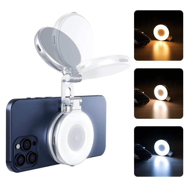 TELESIN S5-BGD-01 Mini Phone Magnetic Beauty Replacement Light Tri-color Temperature Portable Selfie Mirror Rotating Stretching Pocket Lamp - free shipping - PMc TechLife - Order now!