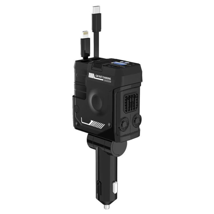A1 Car 4 In 1 Digital Fast Charger With Retractable Cable(Black) - free shipping - PMc TechLife - Order now!