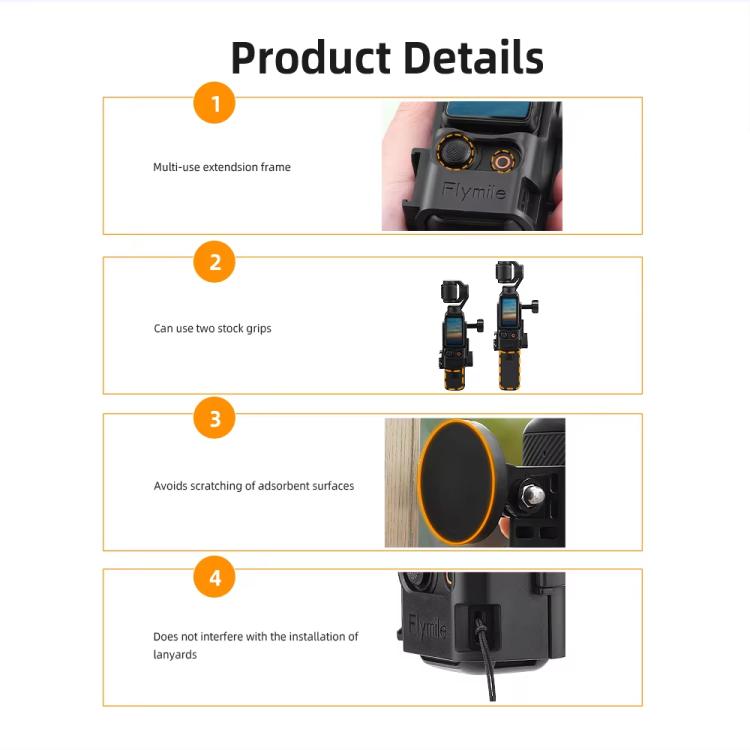6pcs /Set For DJI Osmo Pocket 3 Flymile Magnetic Bracket Fixed Base Back Clip Adapter Bezel Accessories - free shipping - PMC TechLife - Order now!