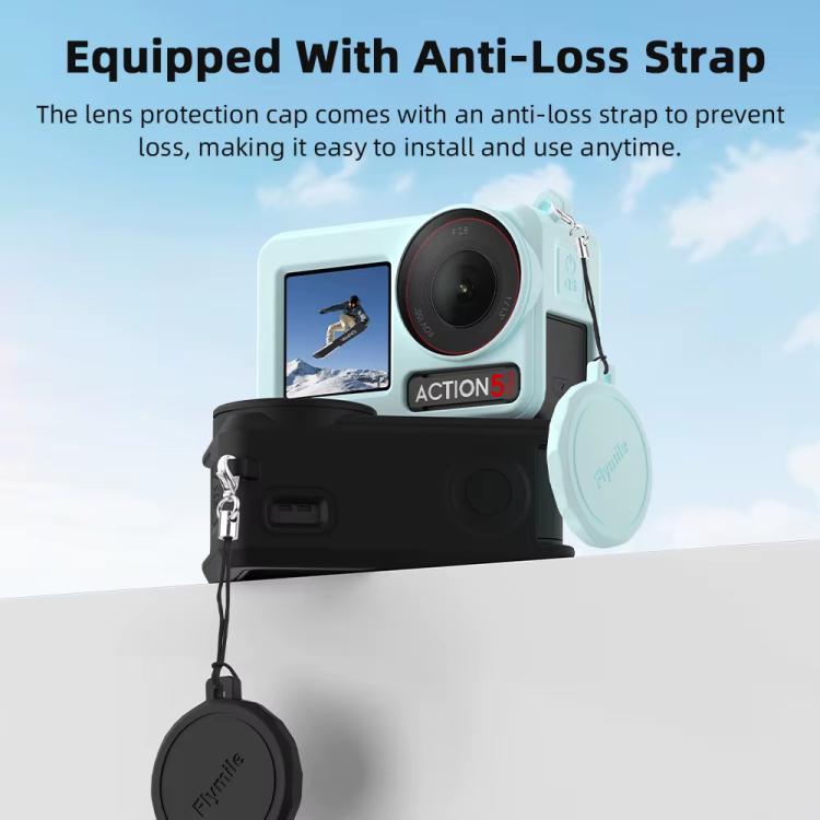 For DJI Osmo Action 3 / 4 / 5 Pro Flymile Silicone Cover Sport Camera Lens Drop Cases(Gray) - free shipping - PMC TechLife - Order now!