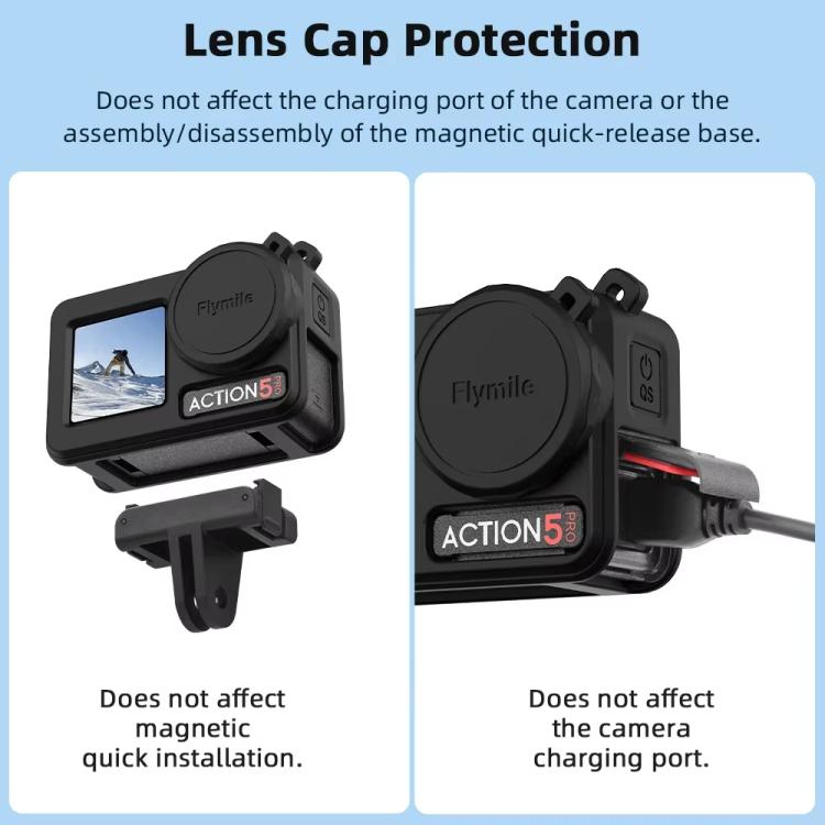 For DJI Osmo Action 3 / 4 / 5 Pro Flymile Silicone Cover Sport Camera Lens Drop Cases(Blue) - free shipping - PMC TechLife - Order now!