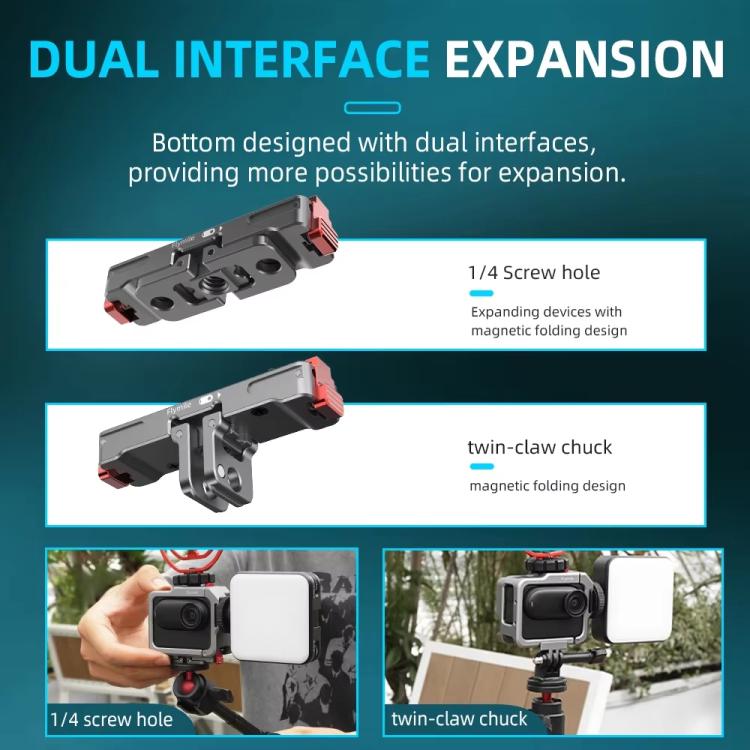 For Insta360 GO 3 / 3S Flymile Magnetic Metal Quick Release Base Sports Camera Adapter Bracket(Tarnish) - free shipping - PMC TechLife - Order now!