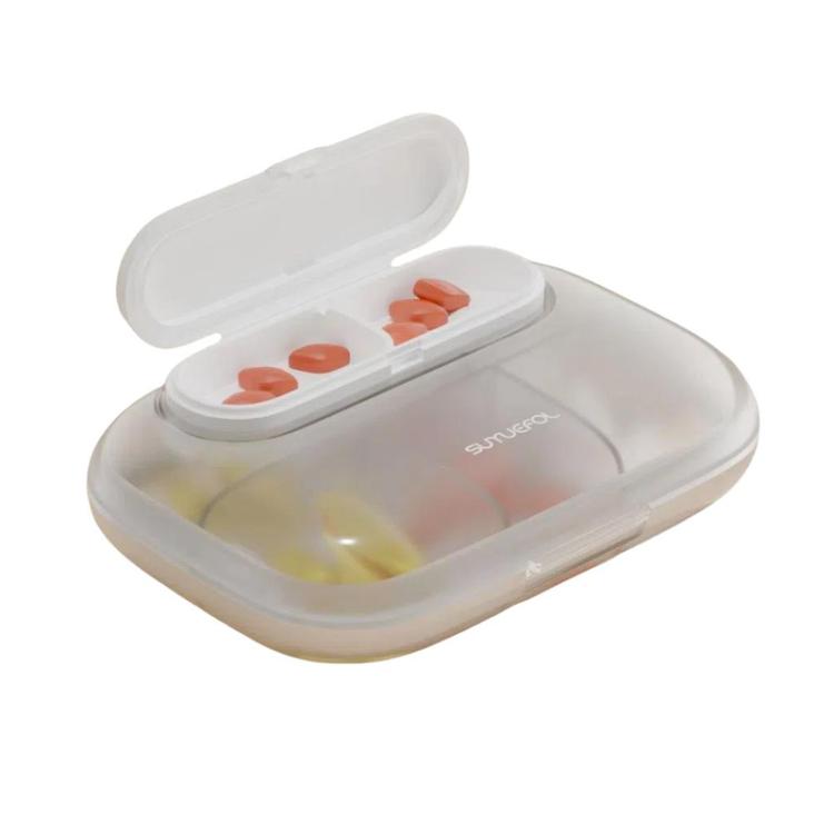 Portable Pill Box Dispenser Sealed Large Capacity Seven Days a Week Medication Organizer, Color: 6 Grids White - free shipping - PMC TechLife - Order now!