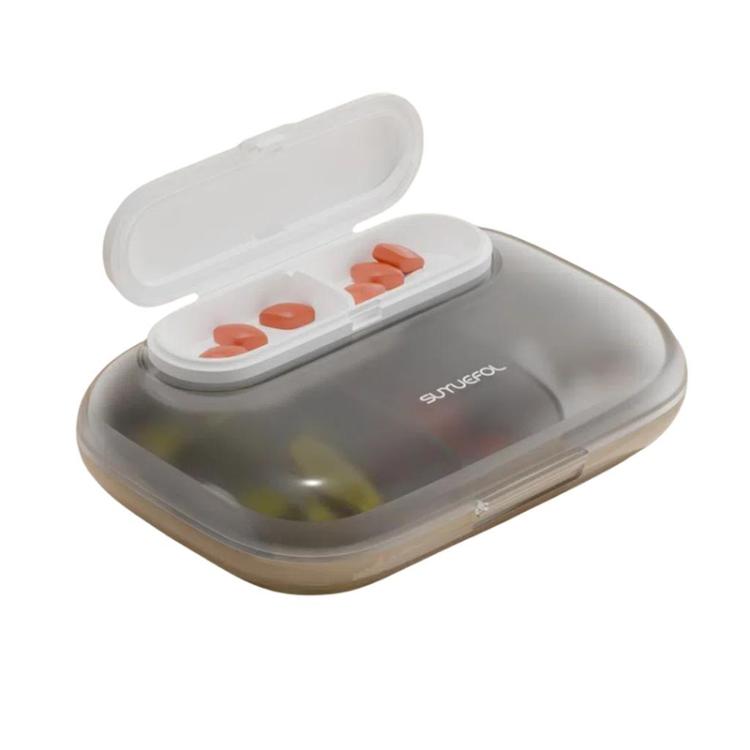 Portable Pill Box Dispenser Sealed Large Capacity Seven Days a Week Medication Organizer, Color: 6 Grids Gray - free shipping - PMC TechLife - Order now!